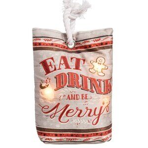 Eat Drink & Be Merry Light-Up LED Doorstop